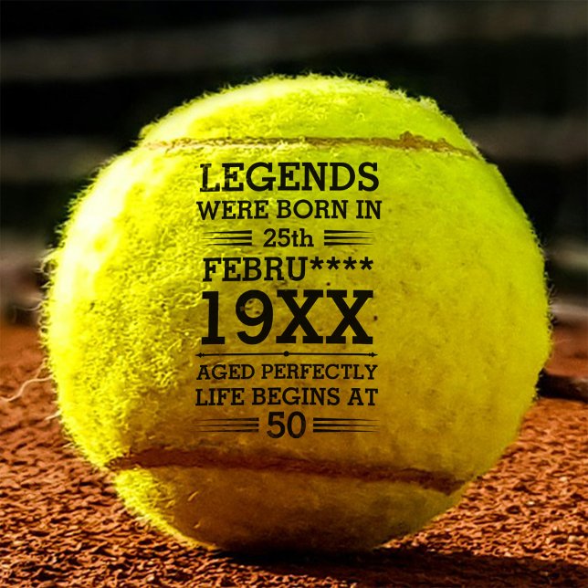 Balles De Tennis Les légendes personnalisées sont nées à la date Mo (Créateur téléchargé)
