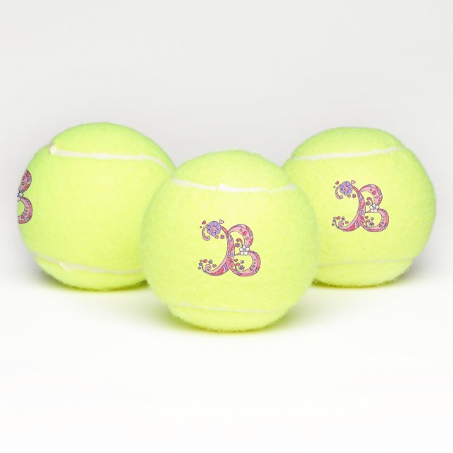 Balles De Tennis Lettre B monogramme filles Doodart personnalisé (Multiple)