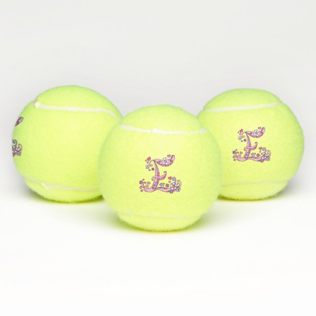Balles De Tennis Lettre E monogramme filles Doodart personnalisé (Multiple)
