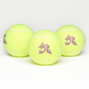Balles De Tennis Lettre R monogramme filles Doodart personnalisé
