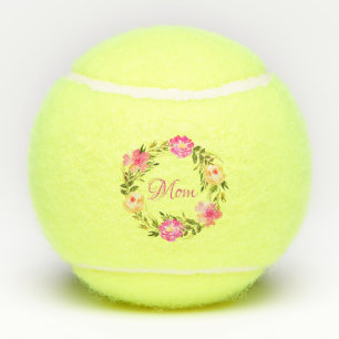 Balles De Tennis Maman Feminine Floral Maman Aquarelle personnalisé