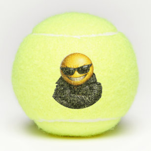 Balles De Tennis Manteau en cuir Emoji Cool Confiant