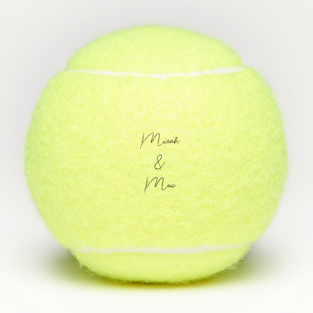 Balles De Tennis Mariage Couple Names Date Personnalisée (Devant)