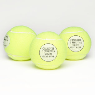 Balles De Tennis Mariage personnalisé Date de grande correspondanc