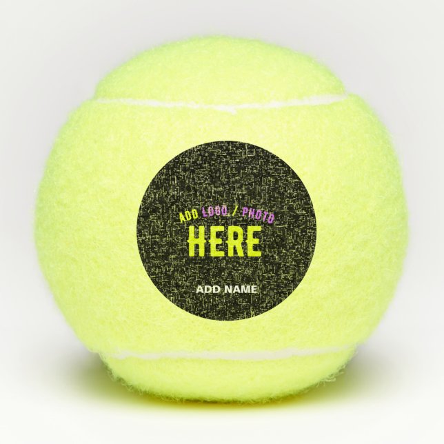 BALLES DE TENNIS MODERNE ET MODERNE PERSONNALISABLE NOIR VÉRIFIÉ (Devant)