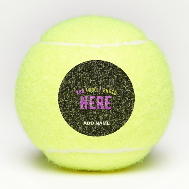 BALLES DE TENNIS MODERNE ET MODERNE PERSONNALISABLE NOIR VÉRIFIÉ (Devant)
