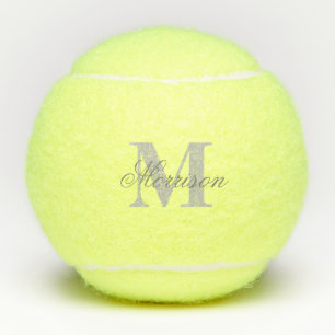 Balles De Tennis Monogramme en nuances de gris