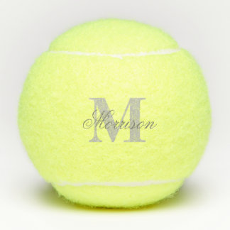 Balles De Tennis Monogramme en nuances de gris