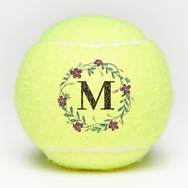 Balles De Tennis Monogramme floral (Devant)