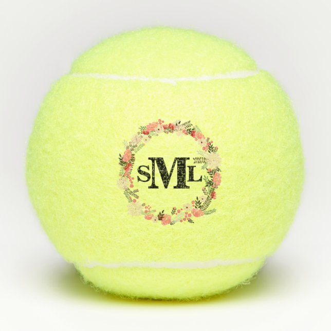 Balles De Tennis Monogramme floral (Devant)