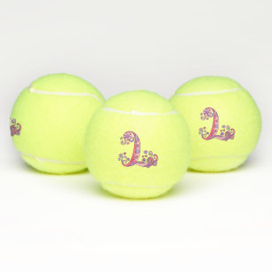 Balles De Tennis Monogramme lettre L pour filles personnalisé art d
