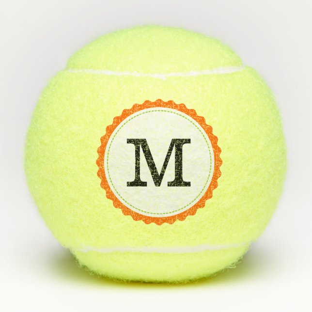 Balles De Tennis Monogramme noir professionnel moderne #2 (Devant)