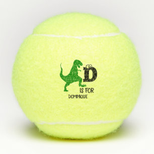 Balles De Tennis Monogramme personnalisé D pour Dinosaur mignon T R