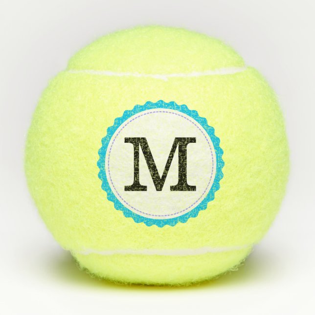Balles De Tennis Monogramme personnalisé moderne #9 (Devant)