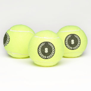 Balles De Tennis Monogramme personnalisé "S" Feuille de couronne or