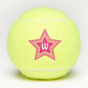 Balles De Tennis Monogramme rose étoile