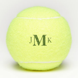 Balles De Tennis Monogramme vert personnalisé