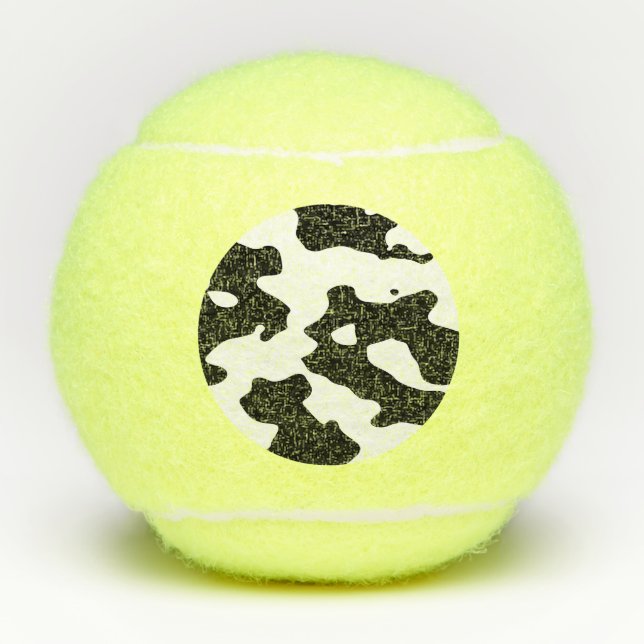 Balles De Tennis Motif de vache noir et blanc (Devant)