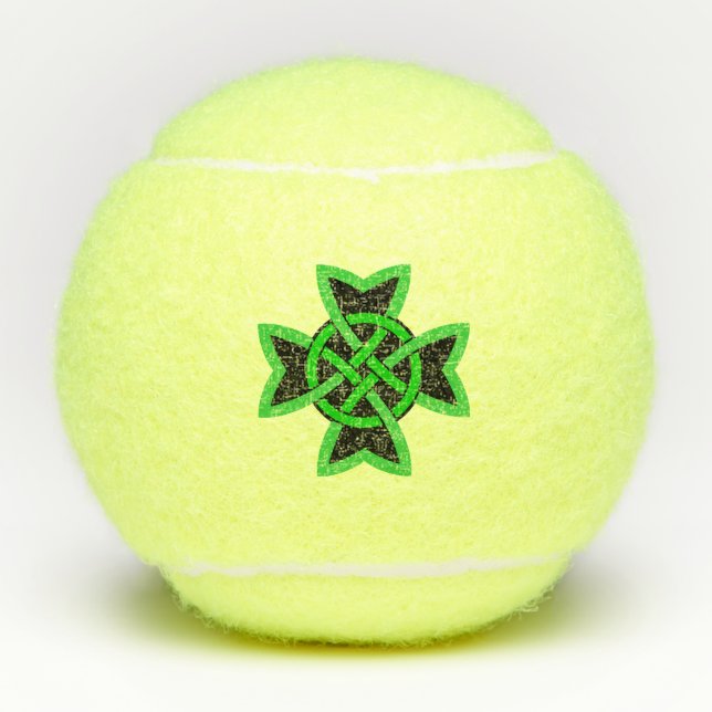 Balles De Tennis Noir céleste irlandais vert foncé et noir bouché (Devant)