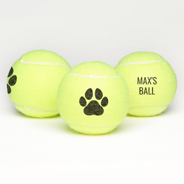 Balles De Tennis Nom de chien personnalisé Paw (Multiple)