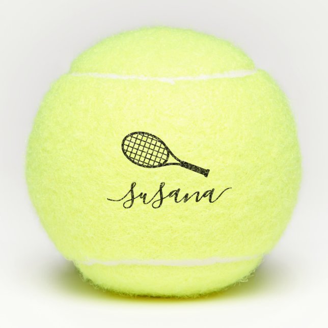 Balles De Tennis Nom de l'entraîneur du joueur de tennis personnali (Devant)