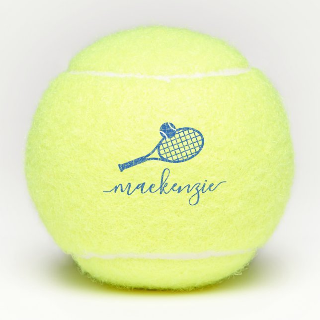 Balles De Tennis Nom de script élégant personnalisé Ballons de tenn (Devant)