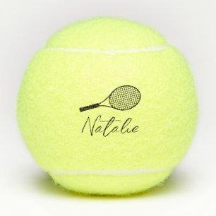 Balles De Tennis Nom de script élégant personnalisé Boules de tenni