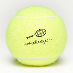 Balles De Tennis Nom de script élégant personnalisé Boules de tenni