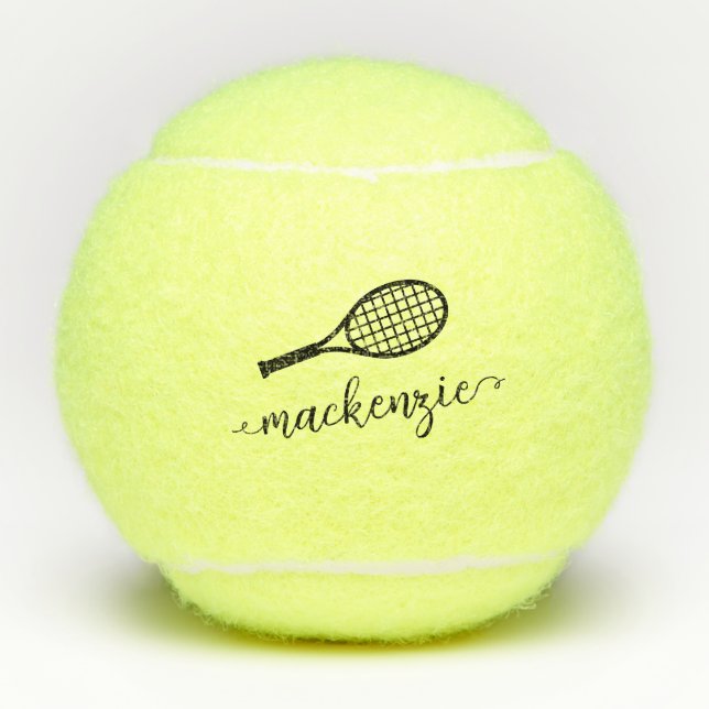 Balles De Tennis Nom de script élégant personnalisé Boules de tenni (Devant)