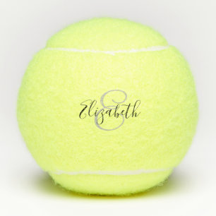 Balles De Tennis Nom de script Monogramme Personnalisé