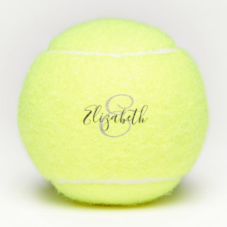 Balles De Tennis Nom de script Monogramme Personnalisé
