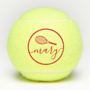 Balles De Tennis Nom de script Plutôt rouge Personnalisé