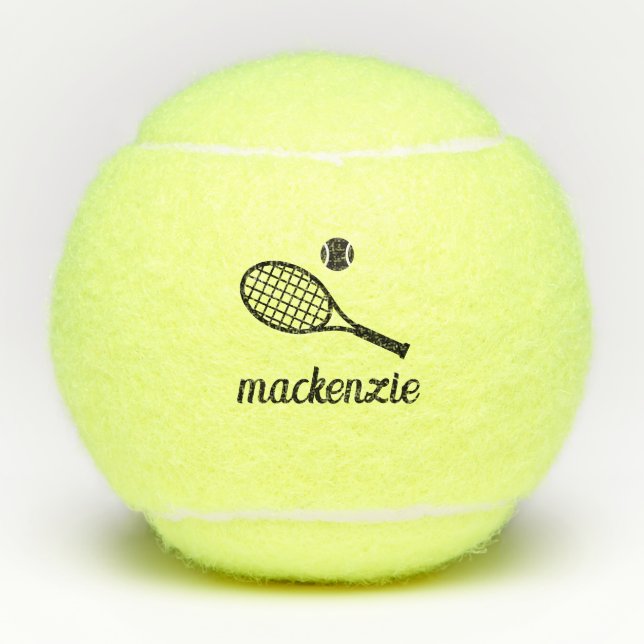 Balles De Tennis Nom du script d'écriture personnalisée (Devant)