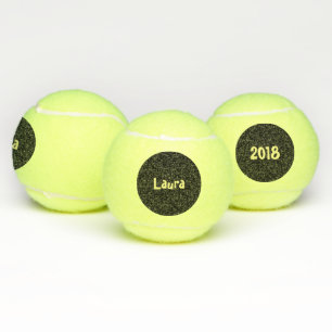 Balles De Tennis Nom et date faits sur commande sur le point noir