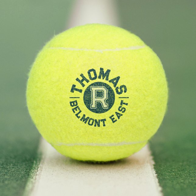 Balles De Tennis Nom et équipe personnalisés du monogramme de sport (Créateur téléchargé)