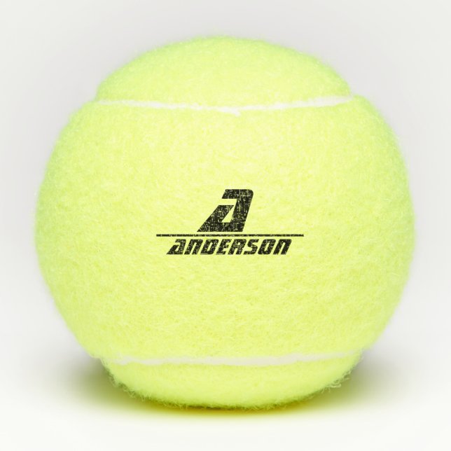Balles De Tennis Nom et monogramme personnalisés (Devant)