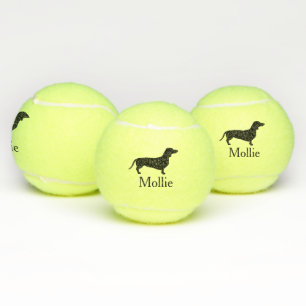 Balles De Tennis Nom noir de silhouette et d'animal familier de