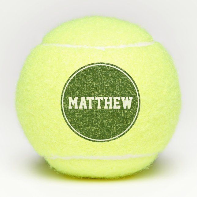 Balles De Tennis Nom personnalisé Green Super Sport (Devant)