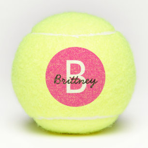 Balles De Tennis Nom personnalisé Neon Pink Super Girl