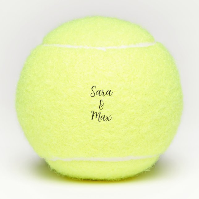 Balles De Tennis Noms personnalisés des couples de pénnes (Devant)
