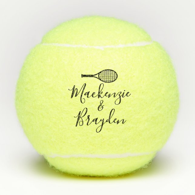 Balles De Tennis Noms personnalisés sur personnalisation (Devant)