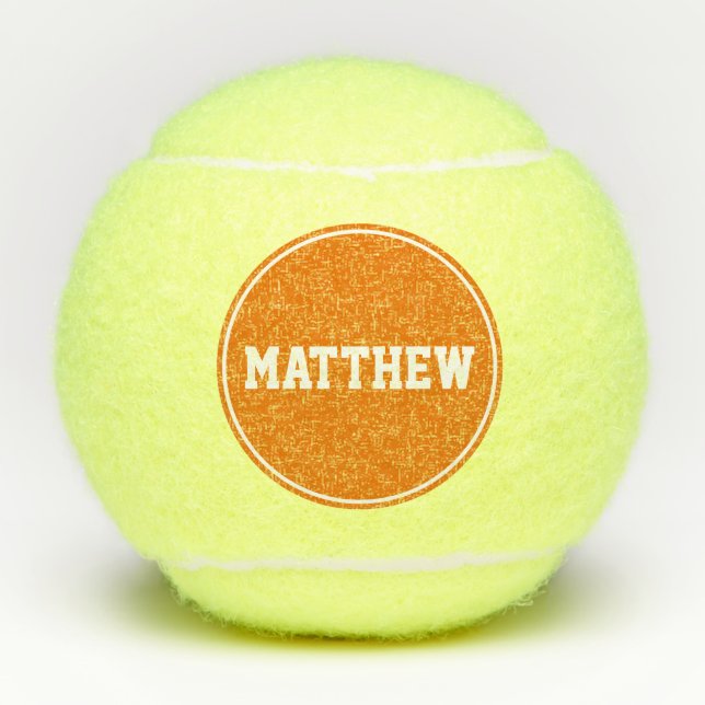 Balles De Tennis Orange Super Sport Nom personnalisé (Devant)