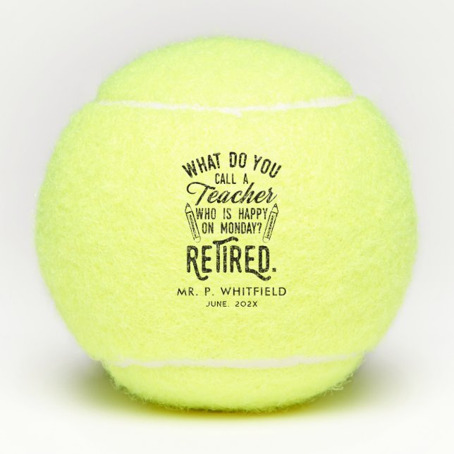 Balles De Tennis Parti de retraite de l'enseignant retraité PE Pers (Devant)