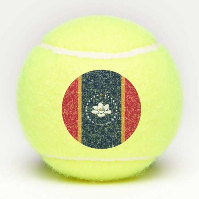 Balles De Tennis Patriotic Tennis Ball with Flag of Mississippi, US (Dos)