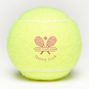 Balles De Tennis Pelouse Tennis Club Nom Pink Texte
