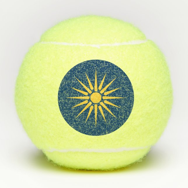Balles De Tennis Penn tennis ball with flag of Macedonia, Greece (Devant)