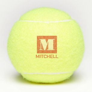 Balles De Tennis Personnalisé Bold Initial Clay Court Nom du monogr