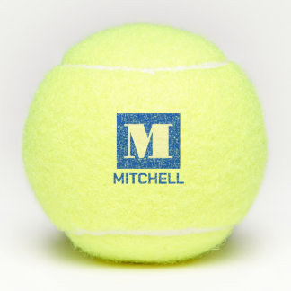 Balles De Tennis Personnalisé Élégant Gras Nom initial du monogramm