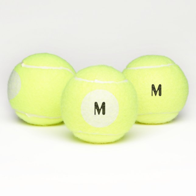 Balles De Tennis Personnalisé M Monogramme Générique Initiale Jeu S (Multiple)