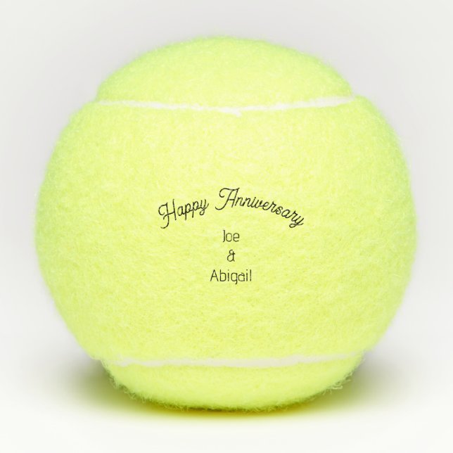 Balles De Tennis Personnalisé Personnalisé Joyeux Anniversaire Scri (Devant)